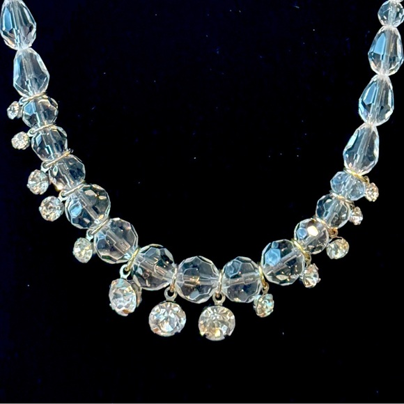Crystal & Rhinestone Drop Collar Necklace & Earring Set - Picture 4 of 9